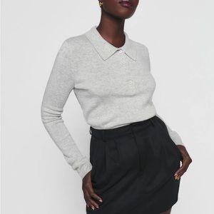 Reformation Berri Cashmere Polo Sweater